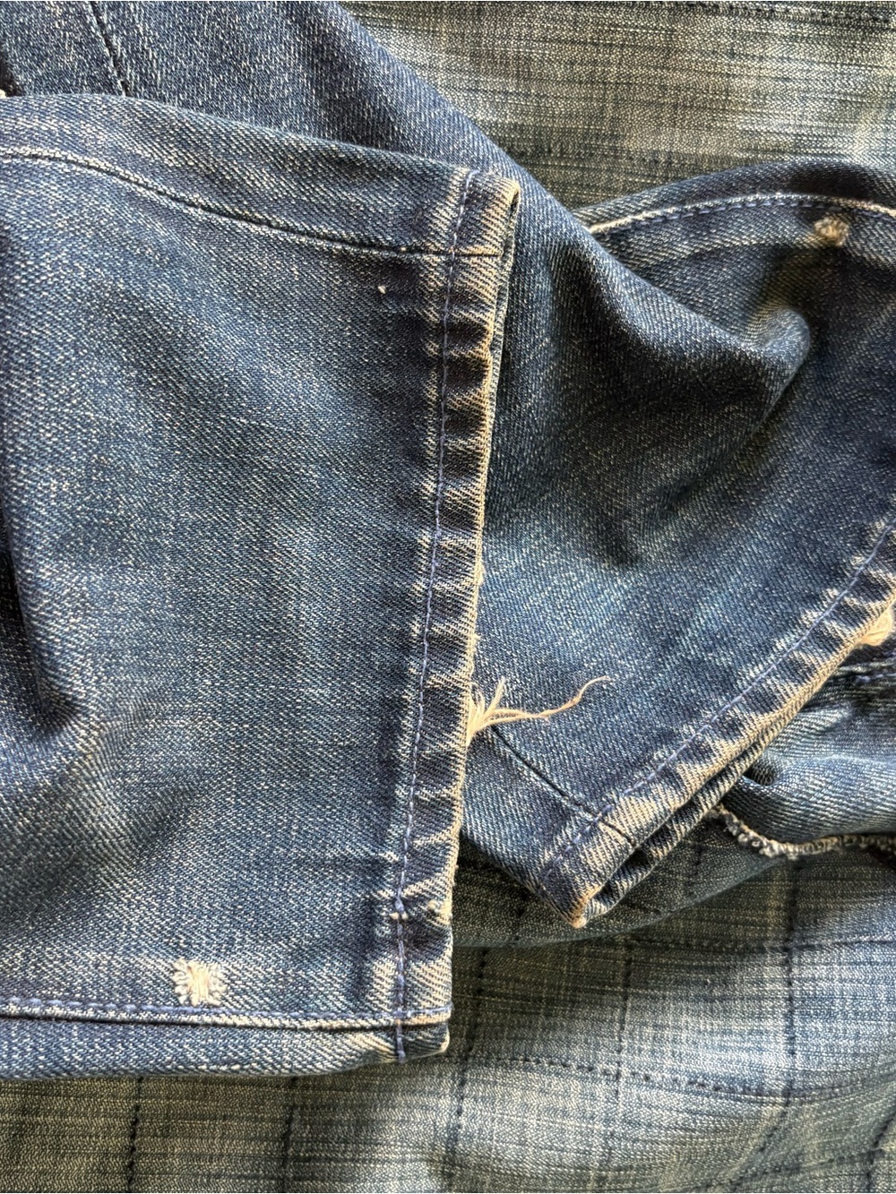 NEIGHBORHOOD Japan sz XS 28 Denim Blue Jeans Patchwork - Picture 15 of 15
